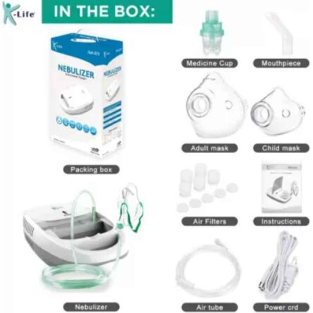 K-Life Steam Respiratory White Asthma Inhaler Nebulizer Machine Kit