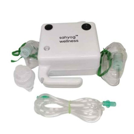 Sahyog Wellness White Mini Piston Compressor Nebulizer with Flow Adjuster