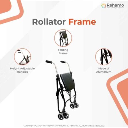 Rehamo Rollie STD 100kg Aluminium Black Rollator