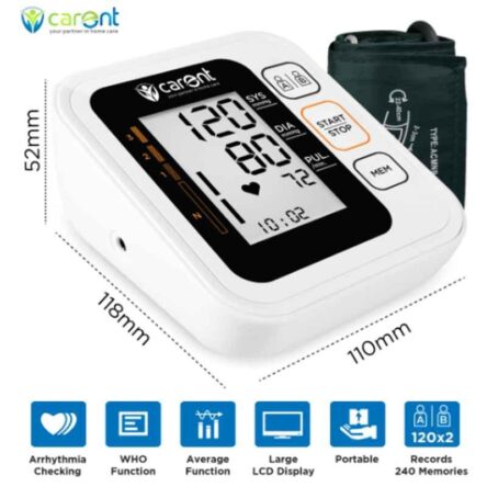 Carent B70 White Fully Automatic Digital Blood Pressure Monitor