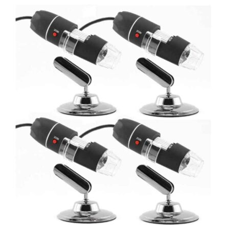 Microware 40-1000X 8 LED Digital USB Electronic Microscope with Metal Base(Pack of 4)