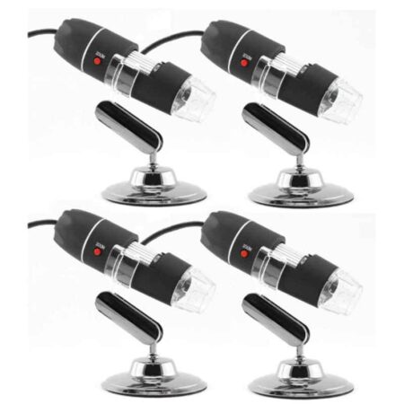 Microware 40-1000X 8 LED Digital USB Electronic Microscope with Metal Base(Pack of 4)