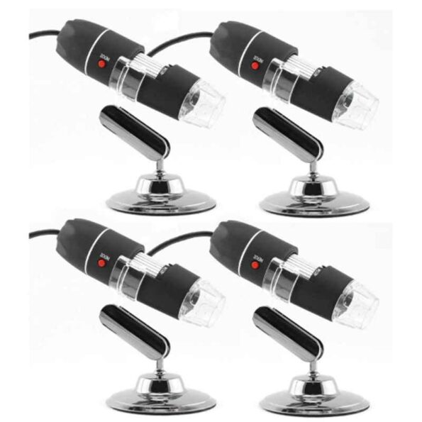Microware 40-1000X 8 LED Digital USB Electronic Microscope with Metal Base(Pack of 4)