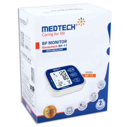 Medtech BP11 Portable Automatic Digital Blood Pressure Monitor Machine with Backlight