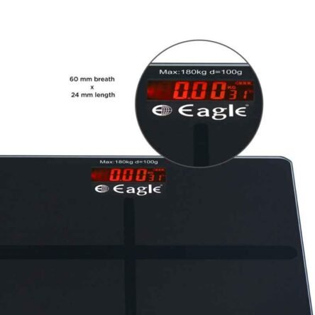 Eagle 180kg Black Personal Weighing Scale with LCD Display