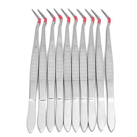 Forgesy 10 Pcs 6 inch Stainless Steel Dental Tweezers Tool Set