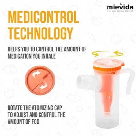 Mievida Mi-HALE 59 White Compressor Nebulizer for Child & Adult with Medi Control Technology & 360 deg Inhaler Rotation