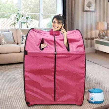 Kawachi 750W Pink Portable Steam Sauna Bath for Health & Beauty Spa at Home