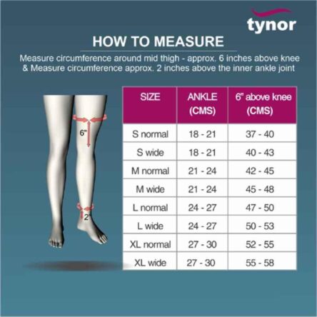 Tynor Compression Garment Leg Mid Thigh Open Toe Support