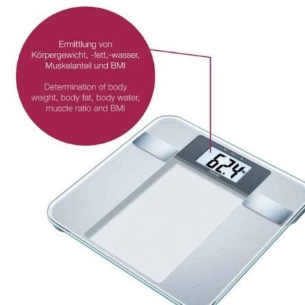 Beurer BG 13 150kg Glass LCD Display Diagnostic Weighing Scale