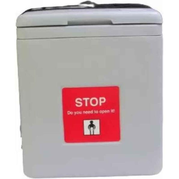 Fairbizps AIVC-44 1.69L HDPE Grey Portable Vaccine Carrier Box with with 4 Ice Pack & Integral Hinged Lid with Stopper