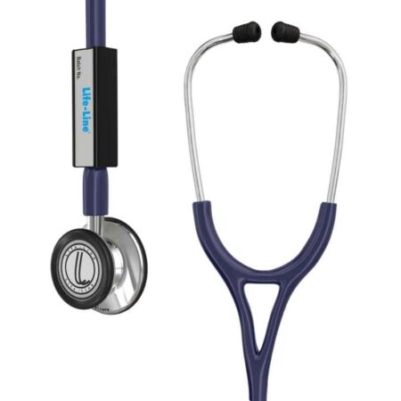 Lifeline Stainless Steel Black Dual Side Diaphragm Chest Piece Stethoscope with 2 Way Tube