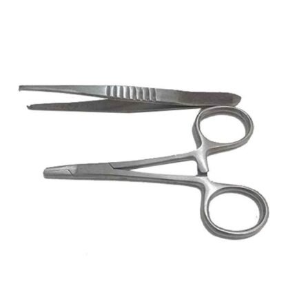 Forgesy 2 Pcs 5 inch Stainless Steel Toothed Forceps & Needle Holder Surgical Instrument Set