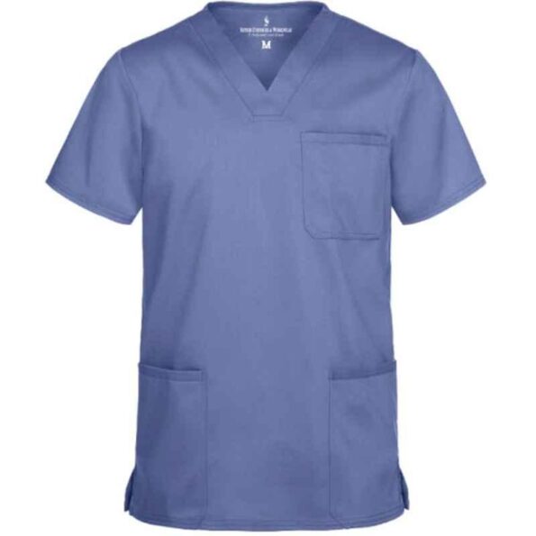 Superb Uniforms Polyester & Cotton Sky Blue Half Sleeves Surgical Scrub for Men