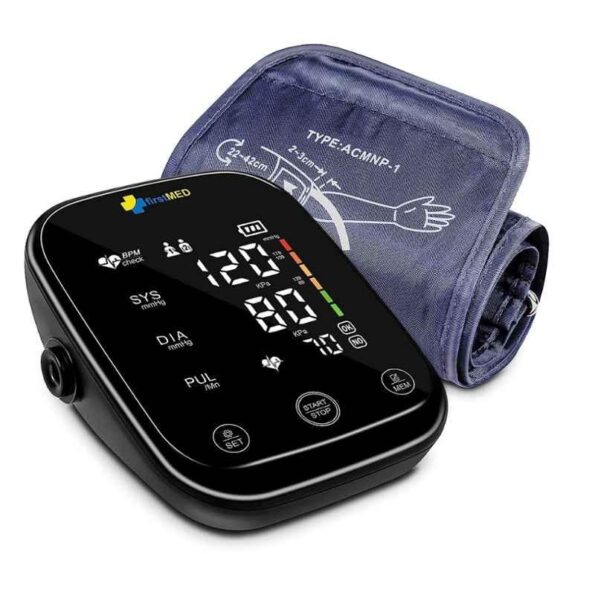 Firstmed Black Automatic Digital Talking Blood Pressure Monitor with Large Touch Screen & C-Type USB