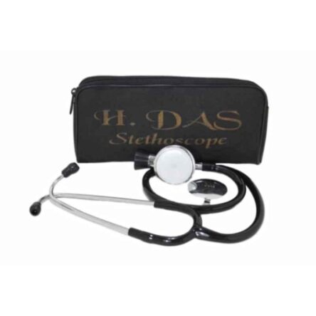 H Das Black Bell Type Stethoscope with Fetoscope for Adult