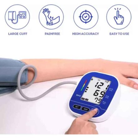 Divine Medicare Blue & White LCD Display Digital Blood Pressure Monitor