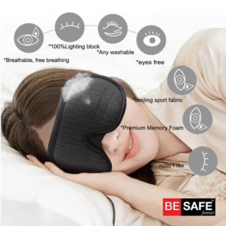 Besafe Forever Mesh Black Sleeping Eye Mask for Men & Women