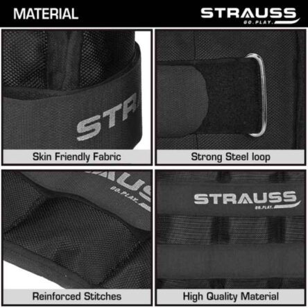 Strauss 41x19x3.5cm Neoprene Rectangular Black Adjustable Ankle Weight