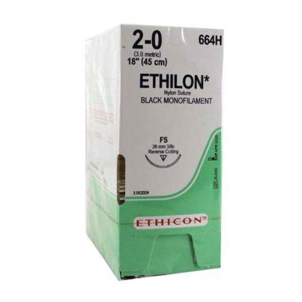 Ethicon NW3338 Ethilon 1 Black 45mm Monofilament Suture