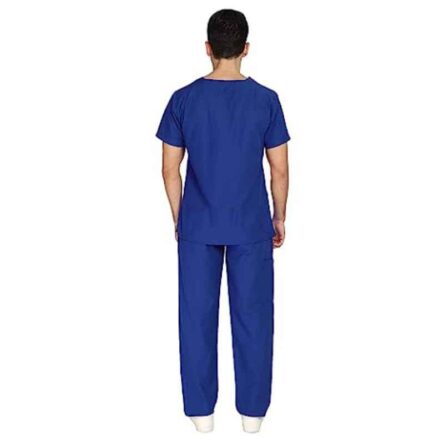 Indosurgicals Polyester & Cotton Royal Blue Unisex Scrub Suit