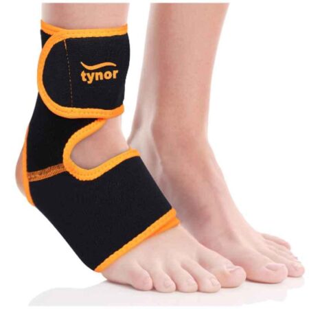 Tynor Black & Orange Neoprene Ankle Support