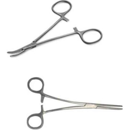 Forgesy 6 inch Stainless Steel Straight & Curved Hemostat Forceps