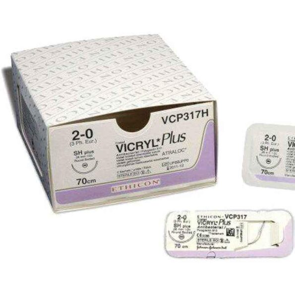 Ethicon VP2303 Vicryl Plus 5-0 Violet Braided Antibacterial Suture