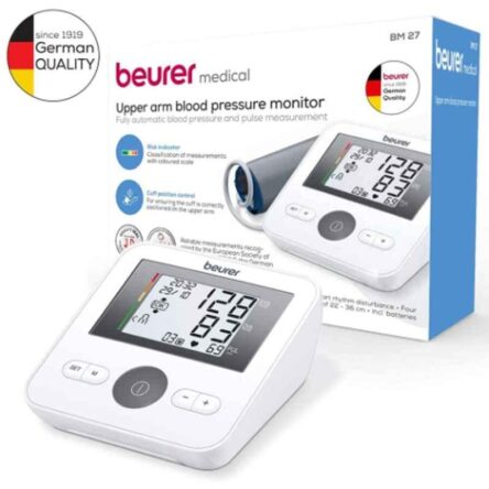 Beurer BM 27 Automatic Upper Arm German Technology Blood Pressure Monitor with Cuff Position Control