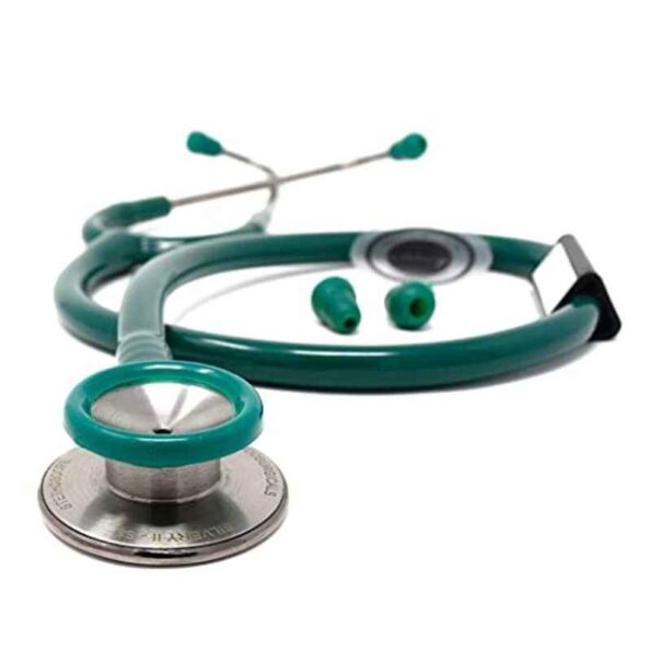 Indosurgicals Silvery II Stainless Steel Green Stethoscope