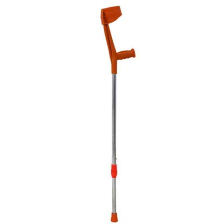 Fidelis Healthcare Mild Steel Orange Chrome Finish O Shape Adjustable Elbow Crutch