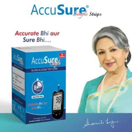 AccuSure Simple Glucometer 25 Pcs Test Strips