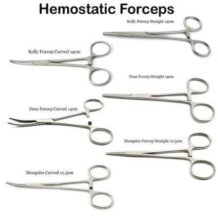 Forgesy 3 Pcs 6 inch Stainless Steel Straight & 3 Pcs Curved Hemostatic Locking Forceps Set