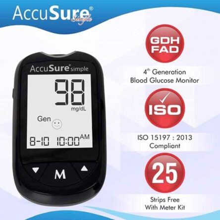 Accusure Simple Glucose Monitor with 25 Strips