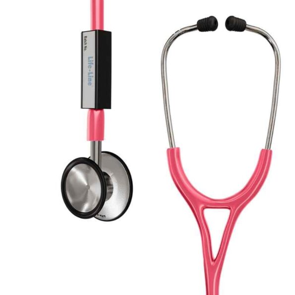 Lifeline Aluminium Pink Single Diaphragm Chest Piece Stethoscope with 2 Way Tube