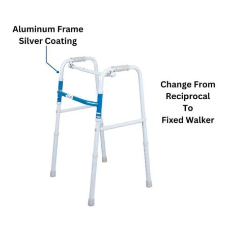 Peaar 100kg Aluminum Frame Silver Reciprocal Foldable Walker for Adult