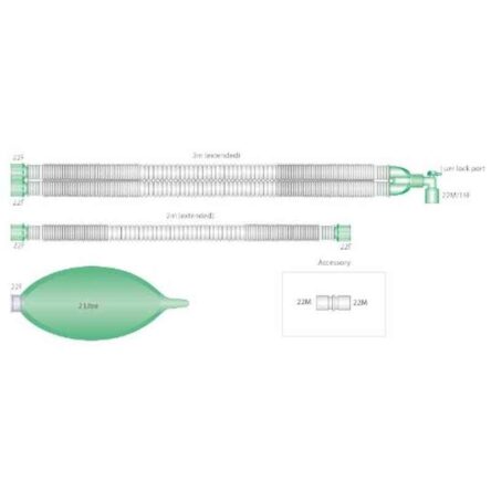 Intersurgical 22mm 2m Limb Compact Extendable Breathing System Set with 2L Bag Limb