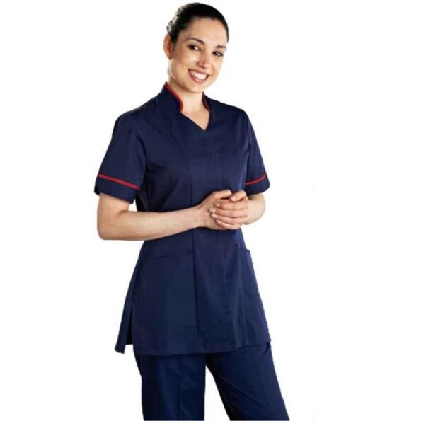 Superb Uniforms Polyester & Viscose Navy Tunic Set for Nursing Staff