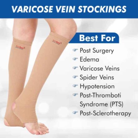 AccuSure Small Open Toe Anti Embolism Knee Length Stocking for Varicose Vein