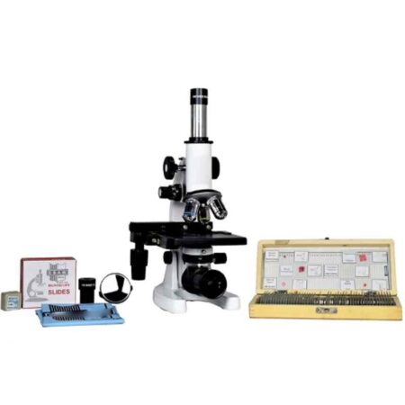 ESAW 100-1500x Biological Compound Microscope with 50 Prepared Glass Slides