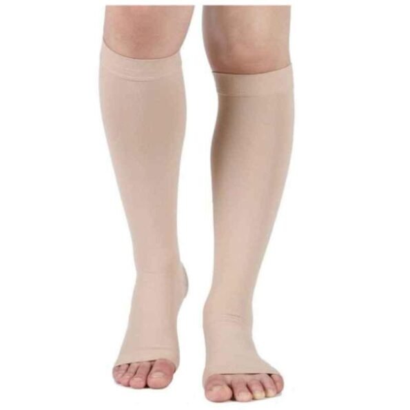 Medtex Cotton Class-2 Varicose Vein Below Knee Beige Compression Stockings