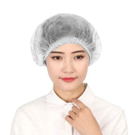 Oriley 18 inch 8 GSM Disposable Non-Woven Elastic Head Cover Bouffant Cap