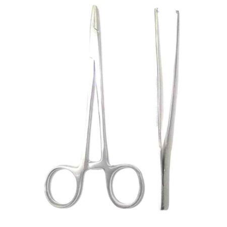 Forgesy 6 inch Stainless Steel Toothed Forceps Needle Holder