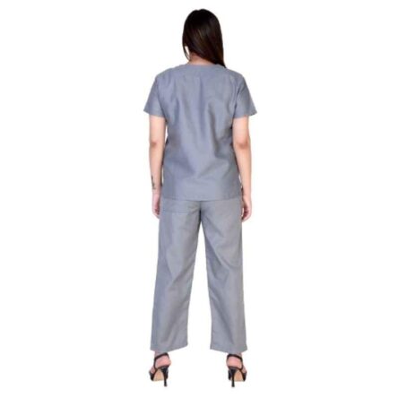 Saraf Cotton Grey Medical V Neck Scrub Suit