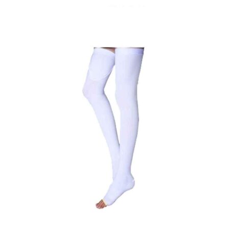 Sorgen Nylon White Thigh Length Anti Embolism DVT Stockings