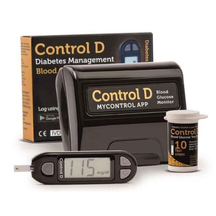 Control D Glucometer Kit with 10 Strips (Pack of 2)