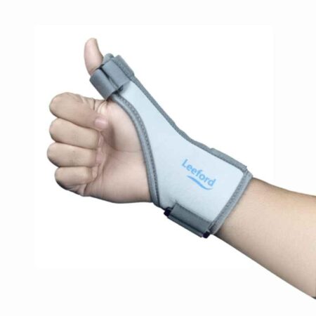 Leeford Polyurethane Grey Thumb Splint Support with Wrist Wrap