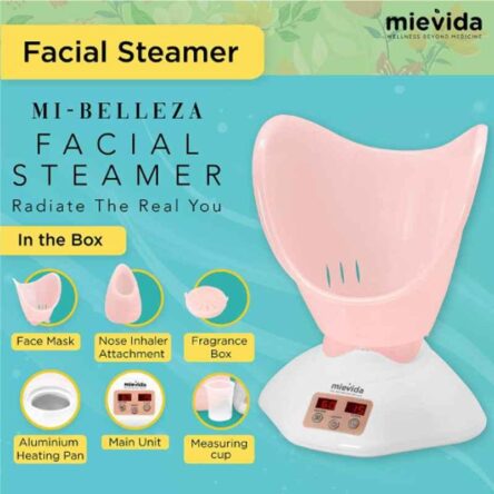 Mievida Plastic Pink Steam Inhaler Vaporizer & Facial Steamer With Cedarwood and Orange Essential Oils