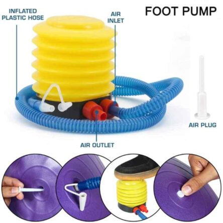 Strauss 95x45cm Rubber Peanut Purple Anti-Burst Gym Ball with Foot Pump