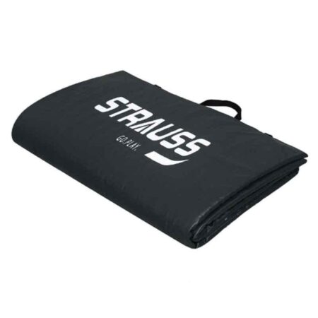 Strauss 66x26 inch EPE Foam & Rexine Black Yoga Exercise Rolling Mat
